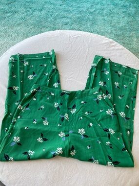 POPSUGAR Green Floral Print Pants